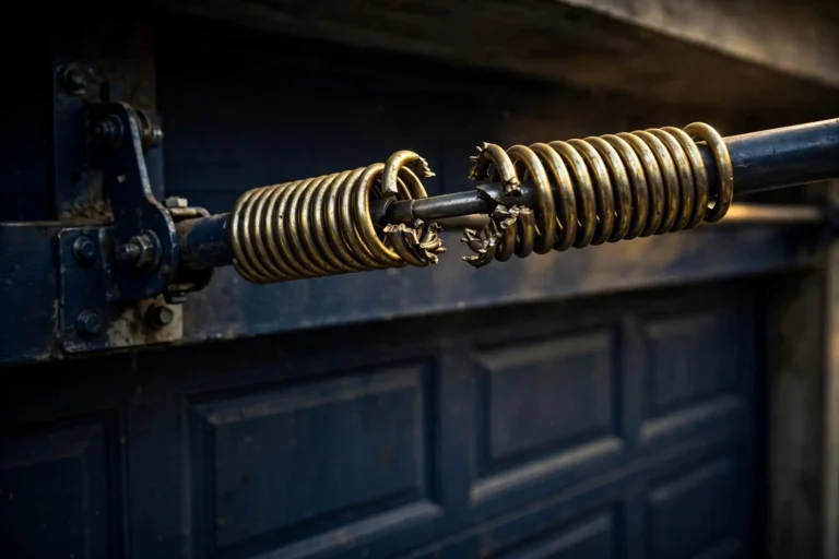 Broken garage door torsion spring in Burbank
